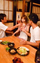 Japanese Handjob Outdoor - Minami Kitagawa Asian is fucked with dildo next to men eating
